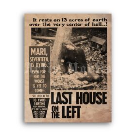 Printable Last House on the Left - vintage 1972 horror movie poster - vintage print poster