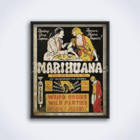 Printable Marijuana - 1930s anti cannabis marihuana propaganda poster - vintage print poster