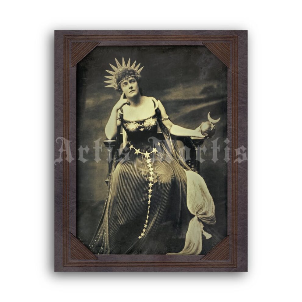 Printable Astarte - Goddess of the Moon, night queen antique photo - vintage print poster