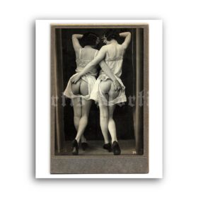 Printable Naked girls - Ostra #74, French risque photo by Jacques Biederer - vintage print poster