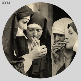 Printable Nuns smoking cigarettes - vintage funny religious photo - vintage print poster