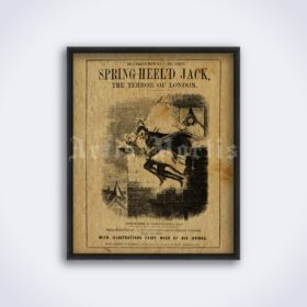 Printable Spring-Heel'd Jack - Victorian penny dreadful cover poster - vintage print poster
