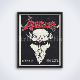 Printable Venom - Black Metal 1982 album poster, metal music print - vintage print poster