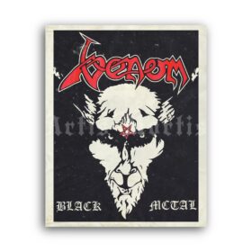 Printable Venom - Black Metal 1982 album poster, metal music print - vintage print poster