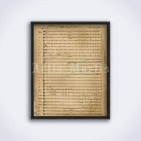 Printable Richard Wagner - The Flying Dutchman opera handwritten score - vintage print poster