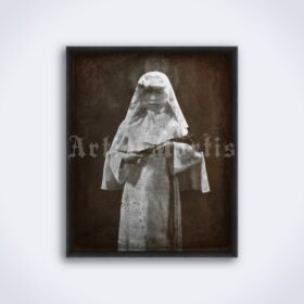 Printable Distorted weird nun, demonic, diabolic, odd photo poster - vintage print poster
