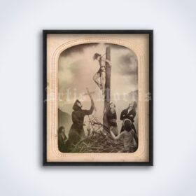 Printable Inquisition, Witch crucifixion - art photo by William Mortensen - vintage print poster