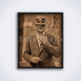 Printable Laughing mask of WT Benda, Guy Fawkes vintage photo poster - vintage print poster