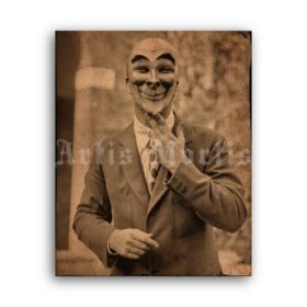 Printable Laughing mask of WT Benda, Guy Fawkes vintage photo poster - vintage print poster
