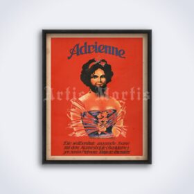 Printable Adrienne - woman with beard, bearded girl freak show poster - vintage print poster