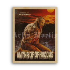 Printable Anthropophagous - vintage Italian horror splatter movie poster - vintage print poster