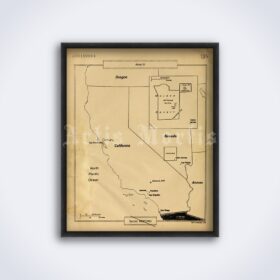 Printable Area 51 Map - secret CIA document, military, ufology poster - vintage print poster