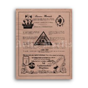 Printable Bavarian Illuminati vintage conspiracy parody, Illuminatus poster - vintage print poster