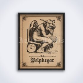 Printable Belphegor Demon - Infernal Dictionary art, demonology print - vintage print poster