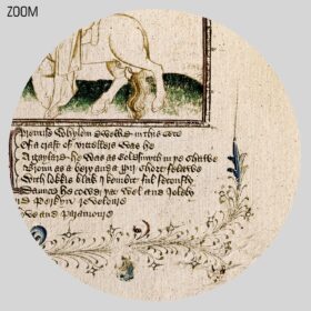 Printable Canterbury Tales by Geoffrey Chaucer medieval manuscript - vintage print poster