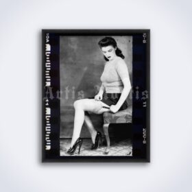 Printable Stockings, pin-up, fetish fashion photo by Charles Guyette - vintage print poster