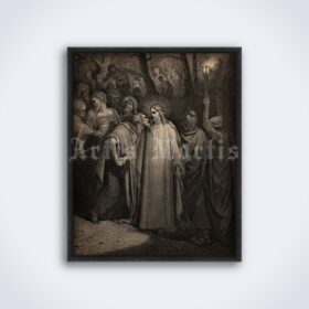 Printable Kiss of Judas - The Bible illustration by Gustave Dore - vintage print poster
