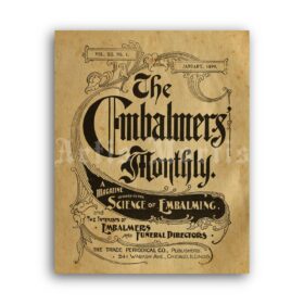 Printable Embalmers Monthly cover - embalming, death, funeral print - vintage print poster
