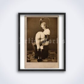 Printable Whipping photo - vintage French cabinet card by Ostra Studio - vintage print poster