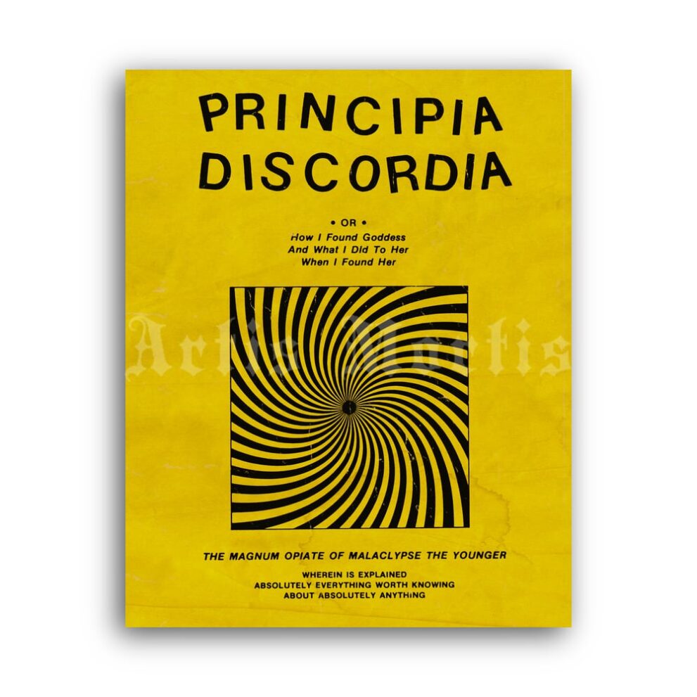 Printable Principia Discordia - vintage Discordianism parody religion poster - vintage print poster