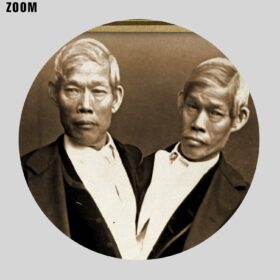 Printable Chang and Eng, Siamese Twins - vintage freak show, circus - vintage print poster