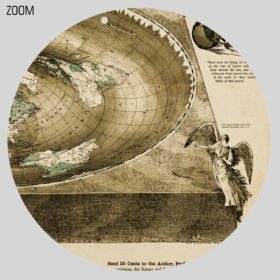 Printable Square Stationary Flat Earth - vintage 1893 map poster - vintage print poster