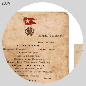 Printable Titanic launch ticket, Luncheon menu - memorabilia poster - vintage print poster