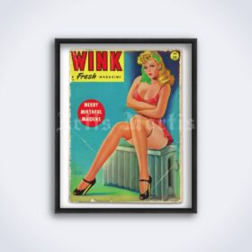 Printable Wink - vintage Jan. 1947 pin-up girlie magazine cover poster - vintage print poster