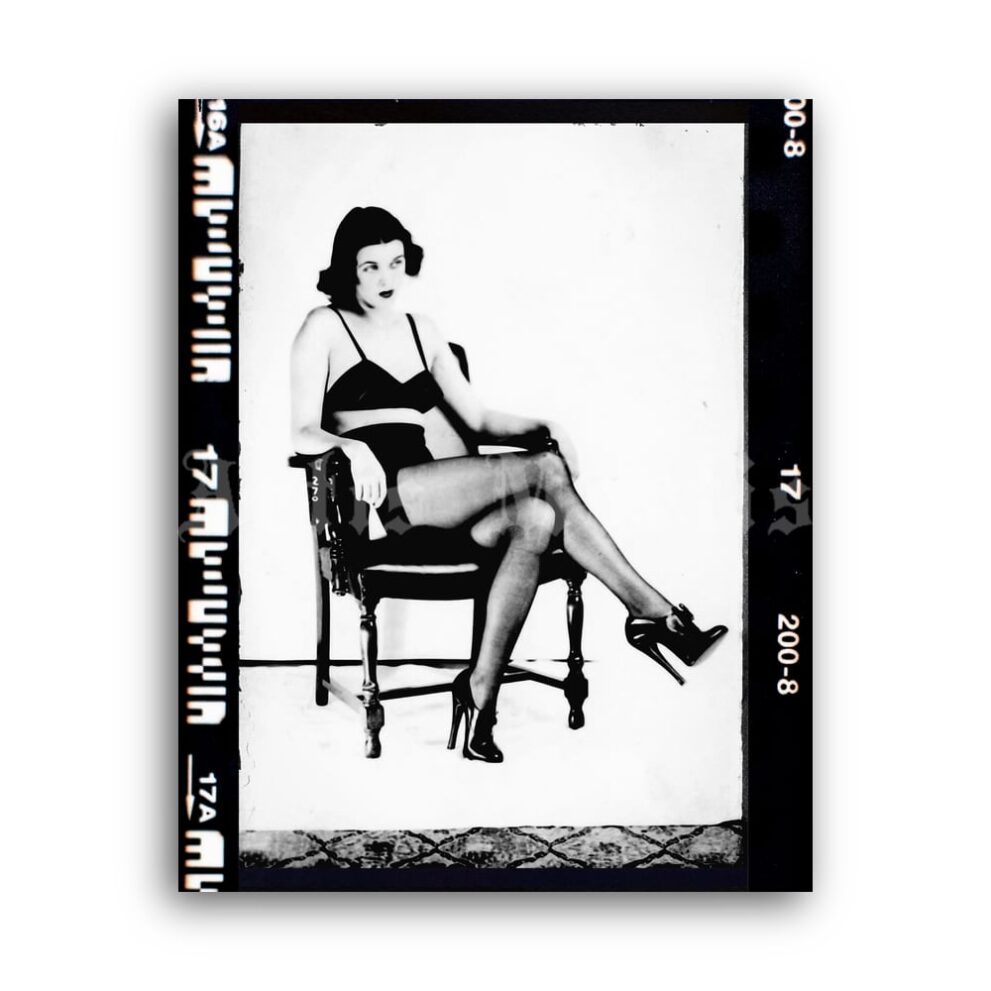 Printable Stockings, high heels, fetish fashion photo by Charles Guyette - vintage print poster