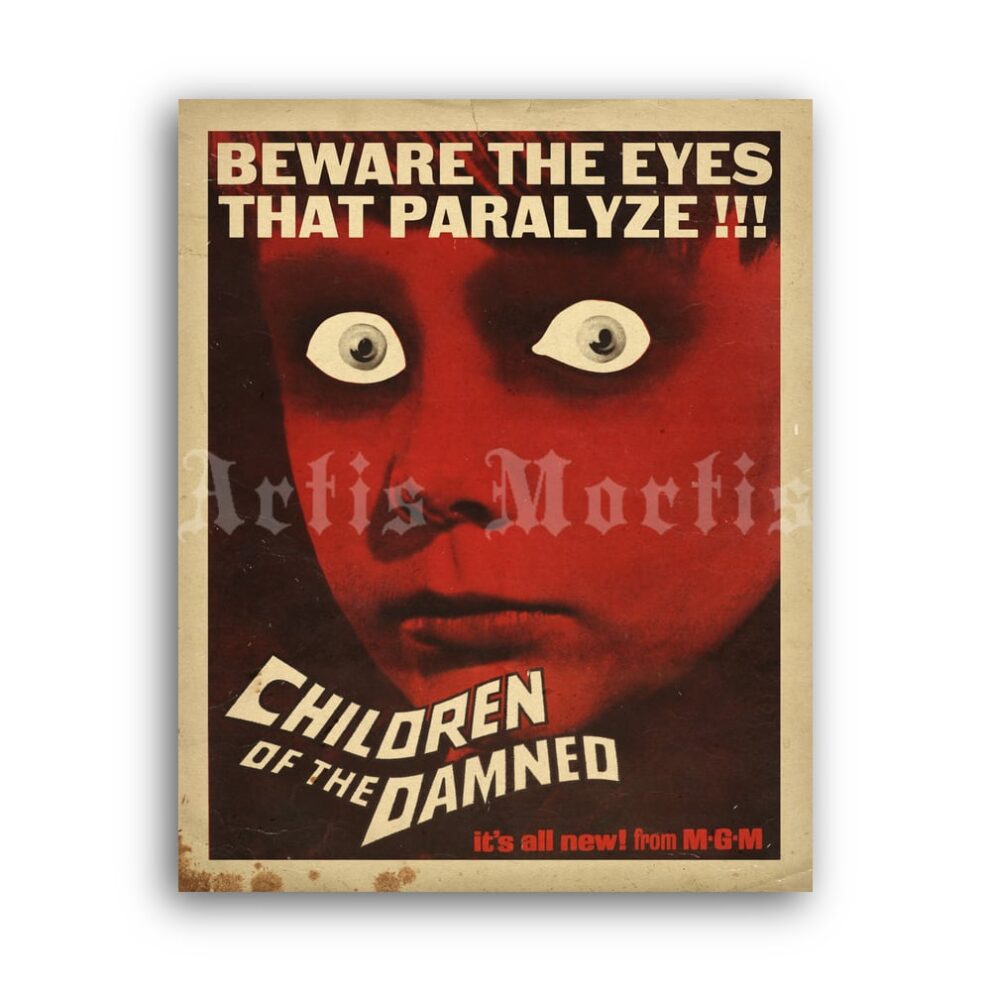Printable Children Of The Damned - 1964 sci-fi horror movie poster - vintage print poster