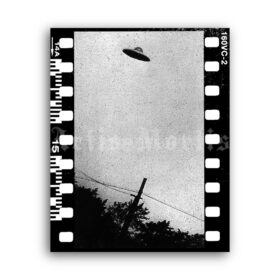 Printable Real Flying Saucer photo, UFO, CIA archive print, poster - vintage print poster