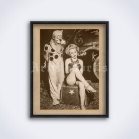 Printable Clown and beautiful circus girl vintage photo poster - vintage print poster