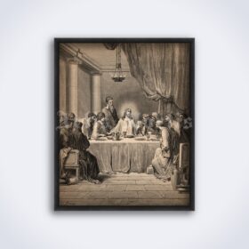 Printable The Last Supper - The Bible illustration by Gustave Dore - vintage print poster