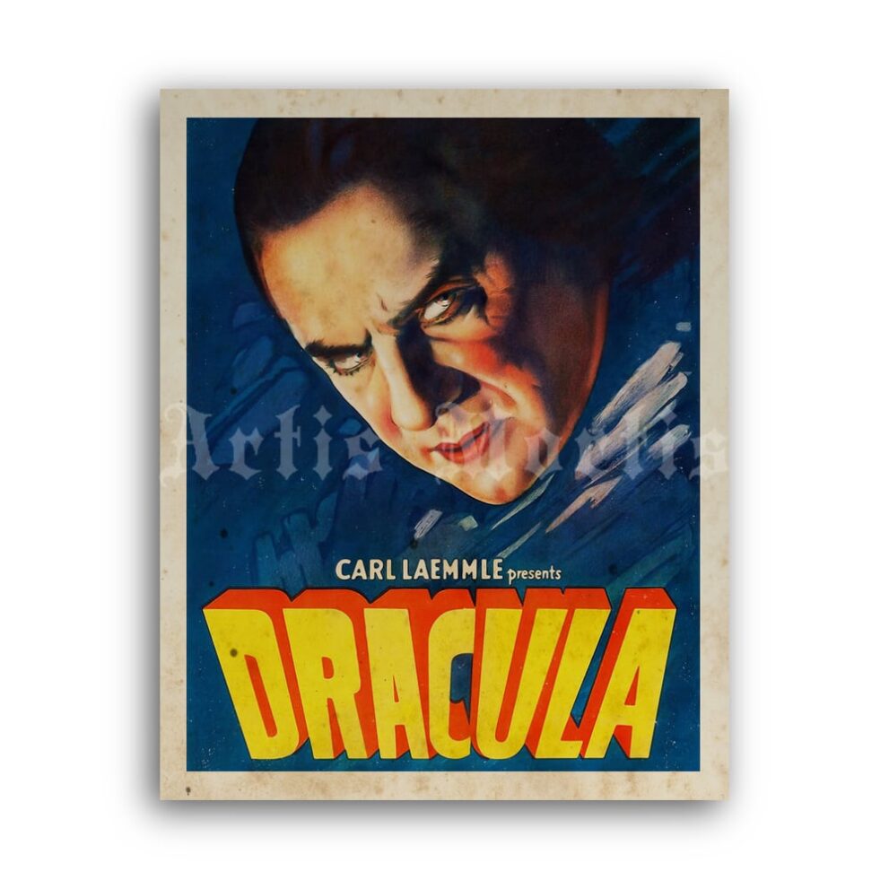 Printable Dracula - vintage 1931 classic vampire horror movie poster - vintage print poster