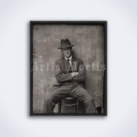 Printable Vintage Sydney gangster mugshot - 1920s photo poster - vintage print poster