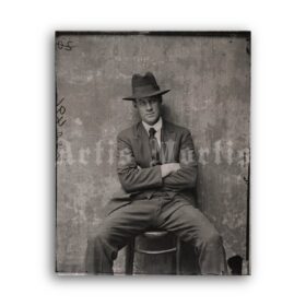 Printable Vintage Sydney gangster mugshot - 1920s photo poster - vintage print poster