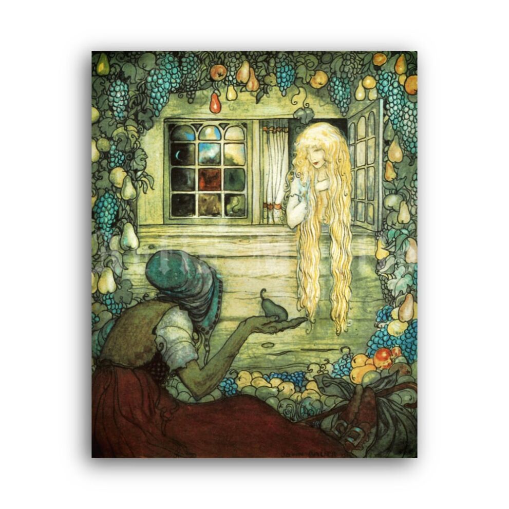 Printable The Magician's Cape - John Bauer folk tales art poster - vintage print poster