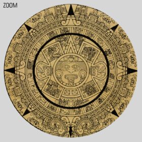 Printable Mayan Calendar Tzolk'in ancient astrology, pagan art poster - vintage print poster