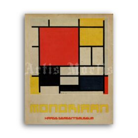 Printable Piet Mondrian - vintage abstract art exhibition poster - vintage print poster