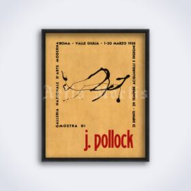 Printable Jackson Pollock - vintage 1958 abstract art exhibition poster - vintage print poster