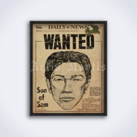 Printable Son of Sam David Berkowitz - serial killer wanted poster - vintage print poster