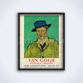 Printable Vincent Van Gogh - vintage 1960 art exhibition poster - vintage print poster