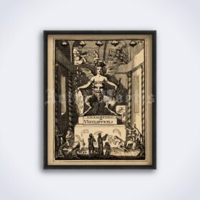 Printable Huitzilopochtli Aztec War and Sun God ancient pagan art - vintage print poster