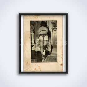 Printable Retro French Yva Richard lingerie fashion, stockings photo - vintage print poster