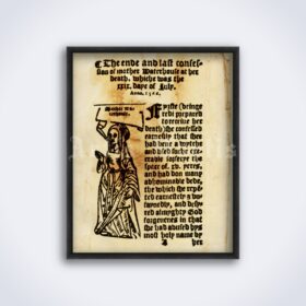 Printable The First Witch of England Trial - medieval inquisition print - vintage print poster