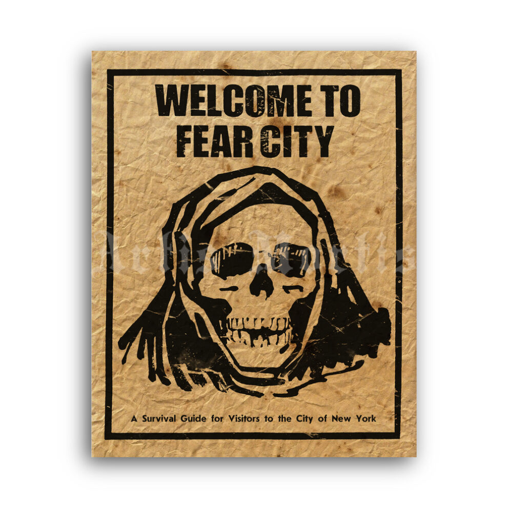 Printable Welcome to Fear City poster - New York 1975 historical print - vintage print poster