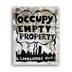 Printable Occupy empty property – King Mob anti capitalism protest poster - vintage print poster