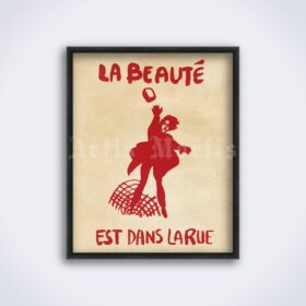 Printable Beauty Is in the Street - La beauté est dans la rue, May 68 poster - vintage print poster