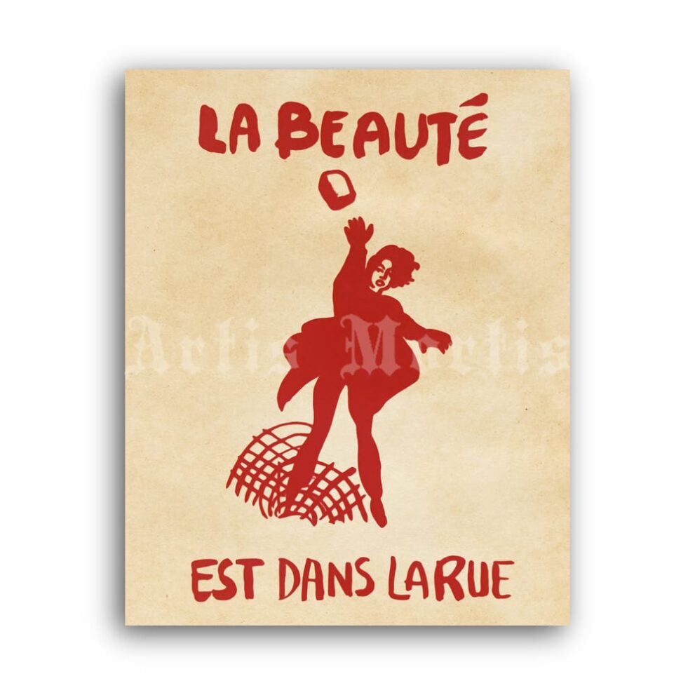 Printable Beauty Is in the Street - La beauté est dans la rue, May 68 poster - vintage print poster