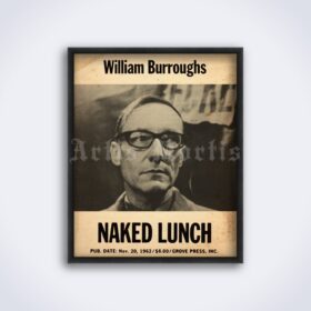 Printable William Burroughs - Naked Lunch novel 1962 promo poster - vintage print poster